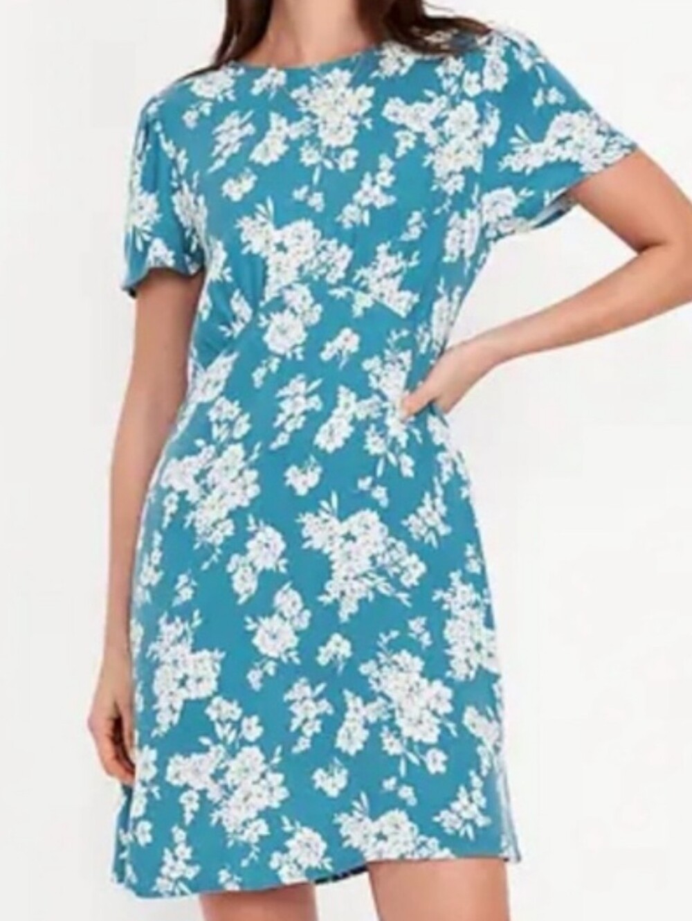 Old Navy Blue White Floral A-Line Mini Dress